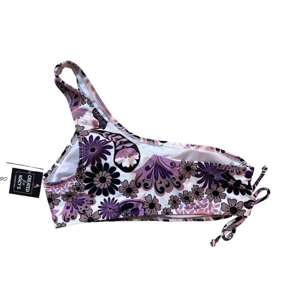SALT COVE JUNIORS SZ LARGE PRINTED ONE-SHOULDER SWIRL TWIRL PURPLE TAUPE NEW! - Picture 3 of 7